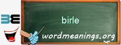 WordMeaning blackboard for birle